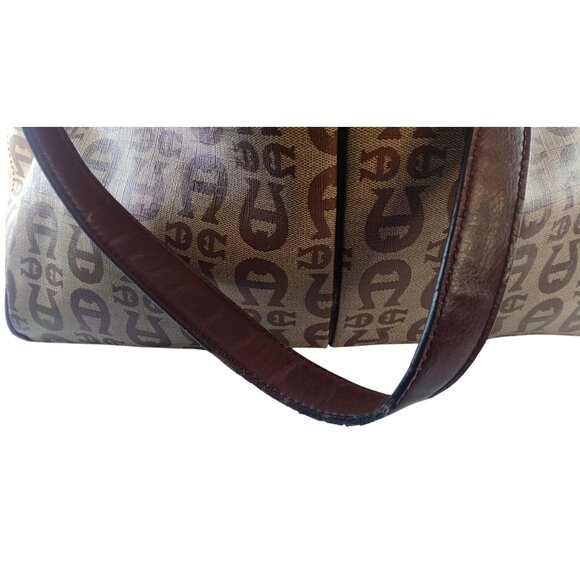 Etienne Aigner Monogram Canvas & Faux Leather Tote Bag - Picture 3 of 16